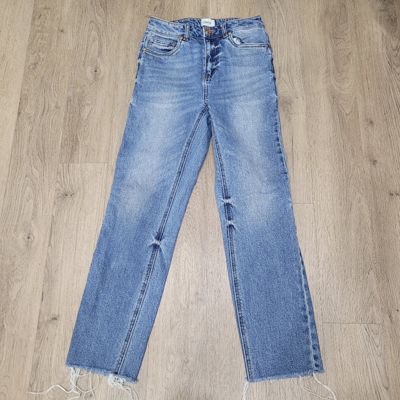 Only Denim - ONLY Erin High Waisted Straight Blue Jeans Size: 25